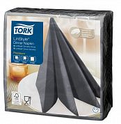 478882 Салфетки для ужина Tork Premium LinStyle антрацитовые однослойные, 39 х 39 см, 50 листов