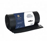 5018 Пакеты для мусора USMA повышенной прочности (ПВД) черные, 180 л, 1 рулон / 20 пакетов