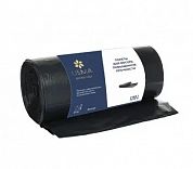 1204 Пакеты для мусора USMA повышенной прочности (ПВД) черные, 120 л, 1 рулон / 20 пакетов
